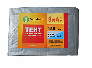Тент тарпаулін, універсальний 180 г/м² сіро-блакитний 3х4 м