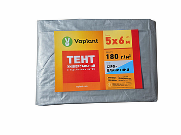 Тент тарпаулін, універсальний 180 г/м² сіро-блакитний 5х6 м