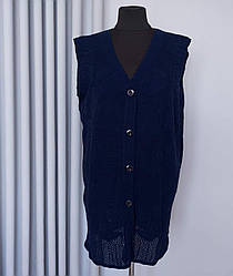 Жіноча безрукавка накидка з принтом троянди великого розміру на гудзиках