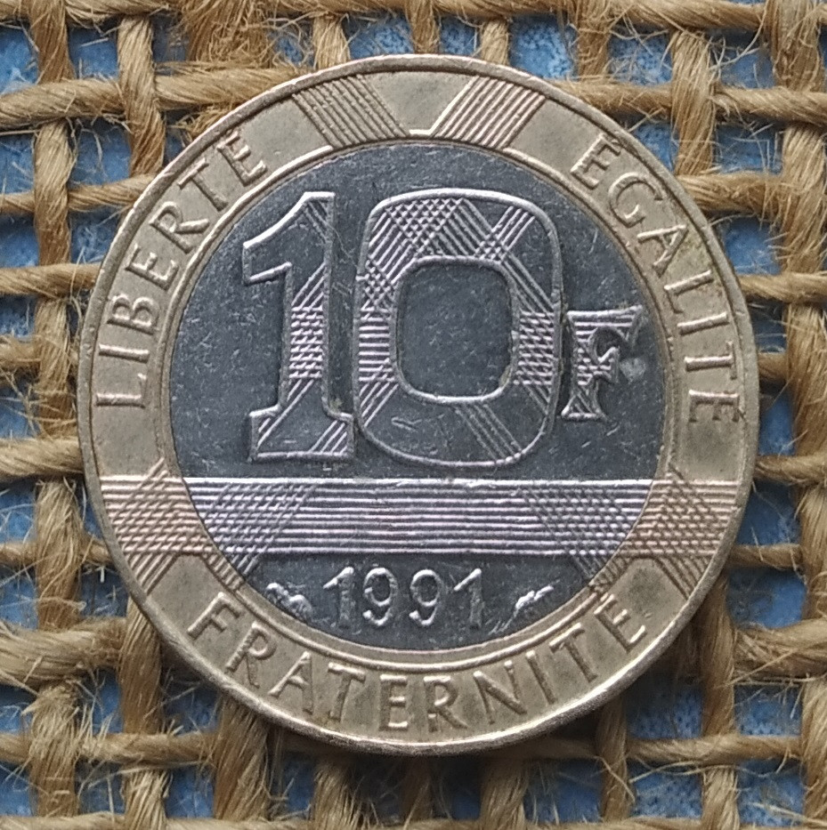 10 франкiв 1991 року. Францiя, фото 1