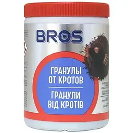 Bros гранули 50 г — засіб проти кротів; дієво в ходах, зручне дозування, допомагає зберегти грядки й коріння