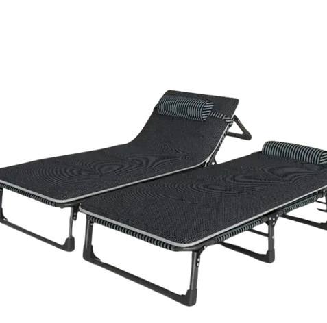 Ліжко-розкладачка | Чорний | навантаження до 150 кг | з матрасом і подушкою | LEOBRO FB-S02-PM | для вдома, на дачі, або в, фото 1