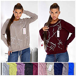 Жіноча кофта на зав'язці з камінням кашемір 50-54р універсал Китай