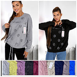 Жіноча кофта на зав'язці з камінням 50-54рр кашемір круги Китай