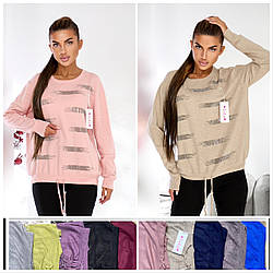 Жіноча кофта на зав'язці з камінням 50-54рр кашемір Китай