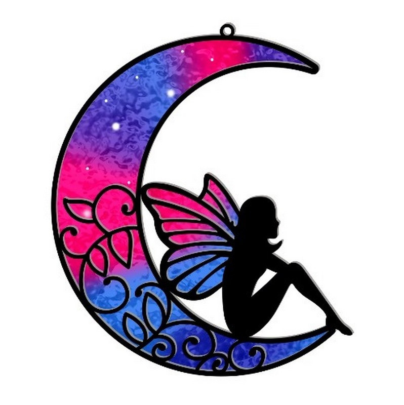 Набір для вітражного живопису за номерами "Красива казка" з феєю на місяці, Арт вітраж Fabrika Decoru - фото 1 - id-p2765687706