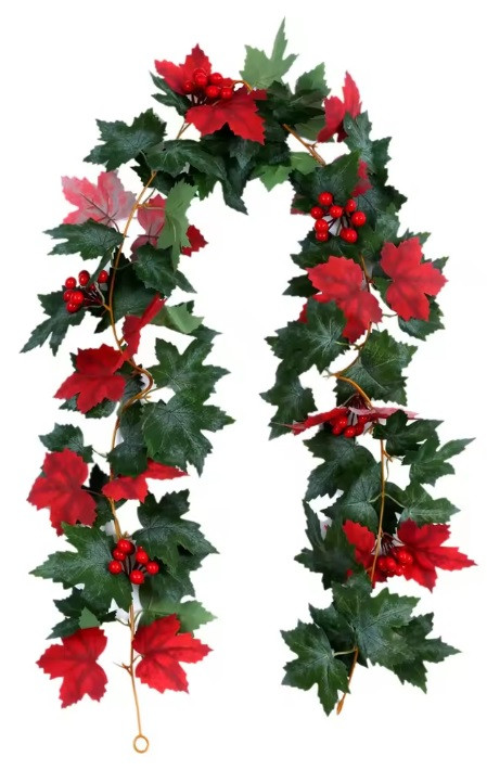 Штучний осінній кленовий лист 175 см