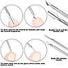 ZIZZON 7-в-1 набір для врослих нігтів - пилка та ліфтери з нержавіючої сталі для педикюру, фото 5