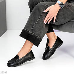 Зручні чорні туфлі лофери натуральна шкіра в асортименті