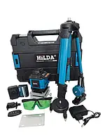 Лазерний рівень, 4d,16 ліній, зелений промінь + 2 акумулятори + штатив 100см