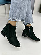 Ботильйони жіночі Battine B5074-Green темно-зелені замшеві 36, фото 2