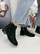 Ботильйони жіночі Battine B5074-Green темно-зелені замшеві 36, фото 4