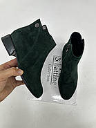 Ботильйони жіночі Battine B5074-Green темно-зелені замшеві 36, фото 5