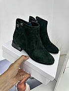 Ботильйони жіночі Battine B5074-Green темно-зелені замшеві 36, фото 6