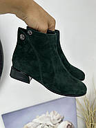 Ботильйони жіночі Battine B5074-Green темно-зелені замшеві 36, фото 7
