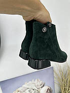 Ботильйони жіночі Battine B5074-Green темно-зелені замшеві 36, фото 8