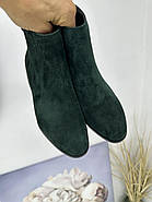 Ботильйони жіночі Battine B5074-Green темно-зелені замшеві 36, фото 9