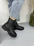 Зимові черевики жіночі MeegoComfort A80023-3 BLACK чорні шкіряні, фото 4