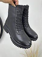 Зимові черевики жіночі MeegoComfort A80023-3 BLACK чорні шкіряні, фото 6