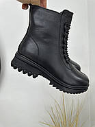 Зимові черевики жіночі MeegoComfort A80023-3 BLACK чорні шкіряні, фото 7