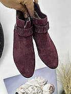 Ботильйони жіночі Battine B5073-WineRed комбіновані замшеві 36, фото 9