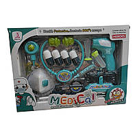 Іграшковий лікарський набір 10 елементів, стетоскоп, ваги, маска, пігулки, в коробці 392-9