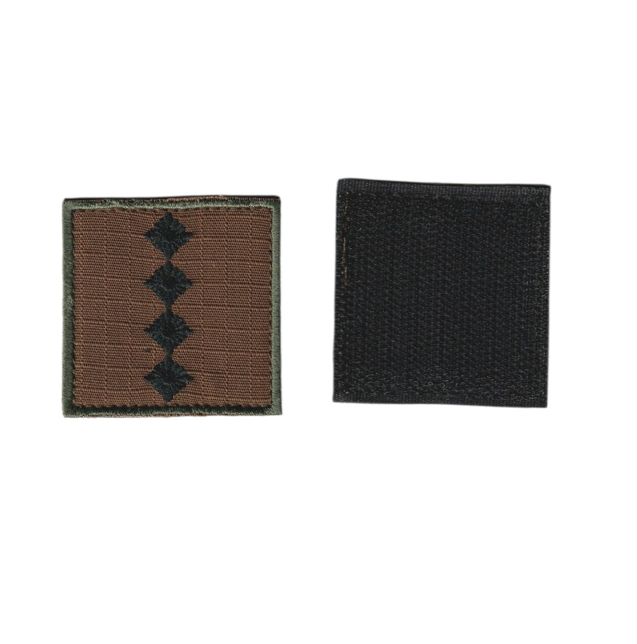 Погон капітана НАТО військовий / армійський шеврон ЗСУ, чорний колір на фоні койот. на липучці 5*5см, фото 1