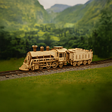 Дерев'яний конструктор 3D пазл Локомотив 282 елементи - 31 см , 12 + Kruzzel 26515 Польща, фото 2