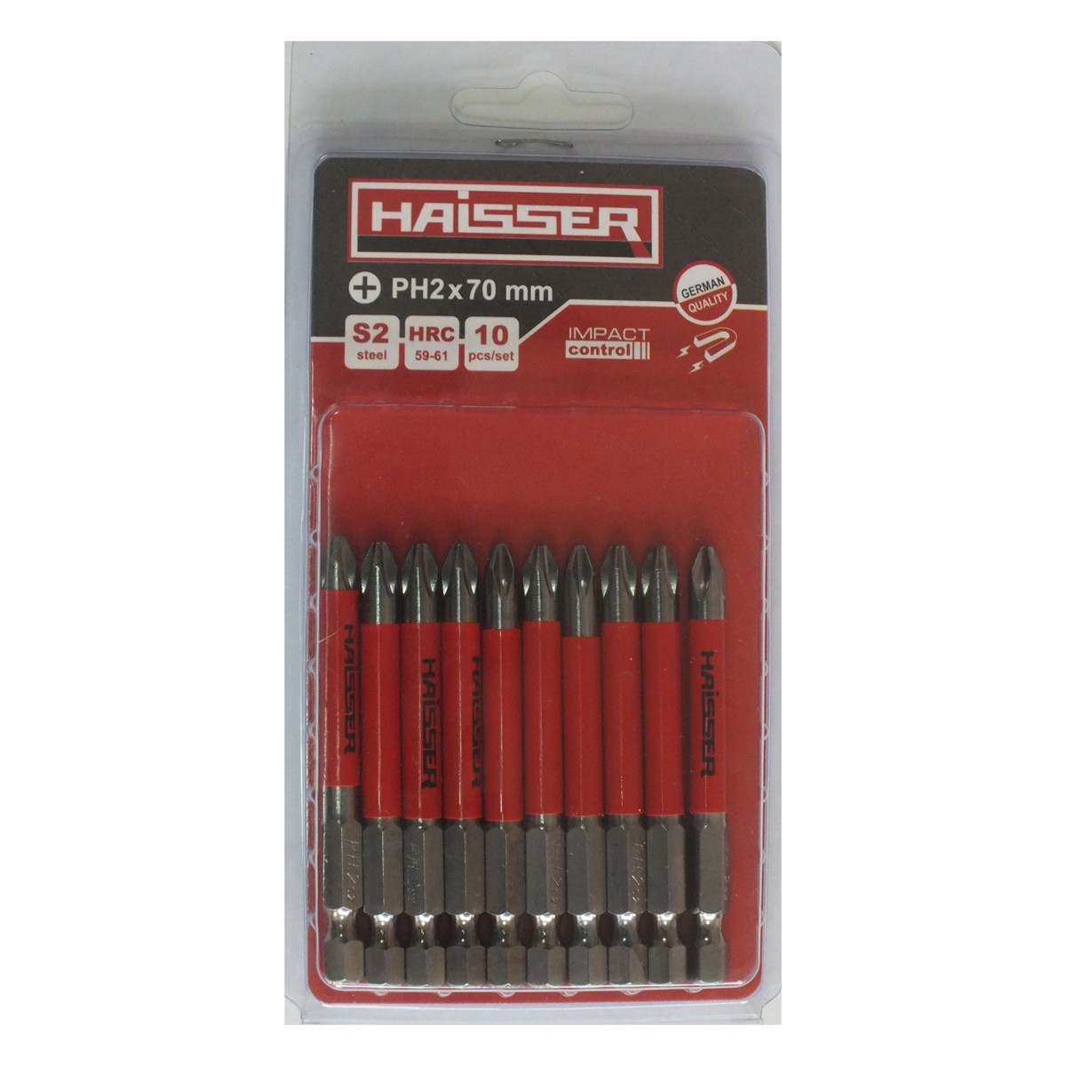 Набір біт Haisser PH2X70 мм (10шт), фото 1