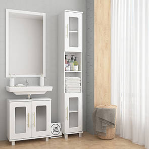 Пенал / Шафа з МДФ фасадом та матовим склом