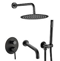 Душова система з виливом VBI MILANO BLACK прихованого монтажу