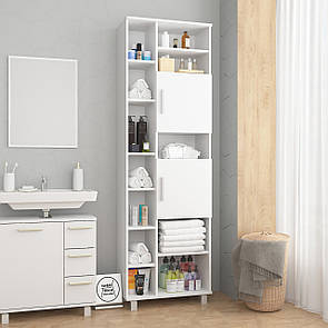 Пенал Стелаж Шафа для ванної кімнати та будинку з регульованими по висоті полицями на металевих ніжках