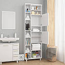 Пенал Стелаж Шафа для ванної кімнати та будинку з регульованими по висоті полицями на металевих ніжках, фото 2