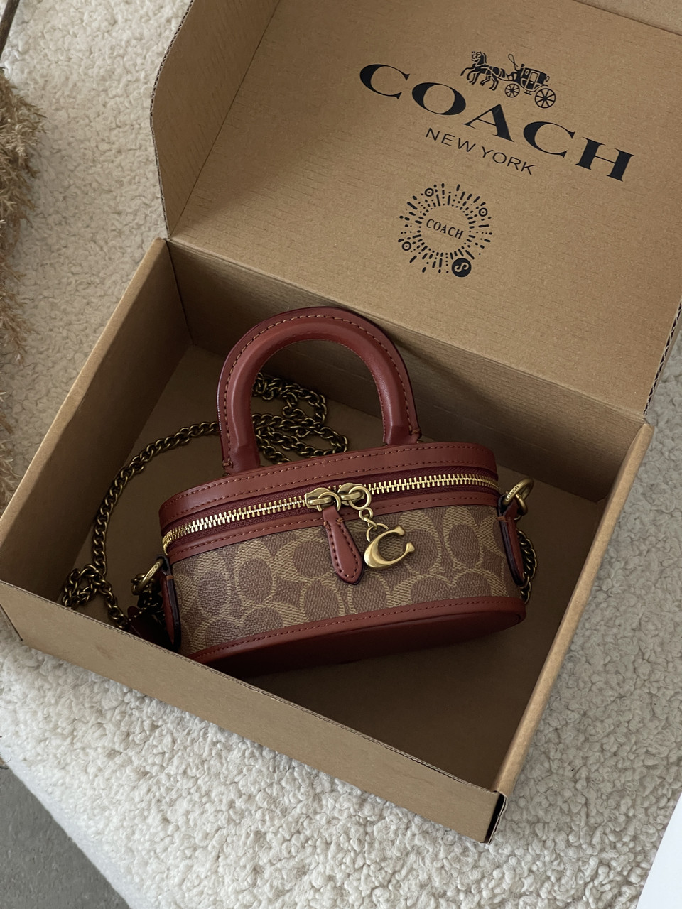Жіноча сумка Coach Trail Crossbody 17 бежевий через плечі Коуч, фото 1