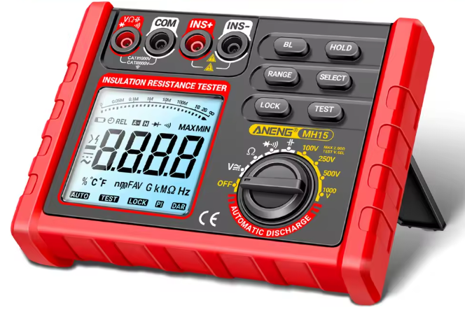 Мегаометр ANENG MH15 тестер опору ізоляції 2 Гом 100 В, 250 В, 500 В, 1000 В