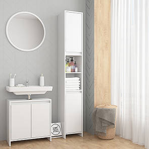 Пенал Шафа для ванної кімнати та будинку з безручковим фасадом та з регульованими по висоті полицями