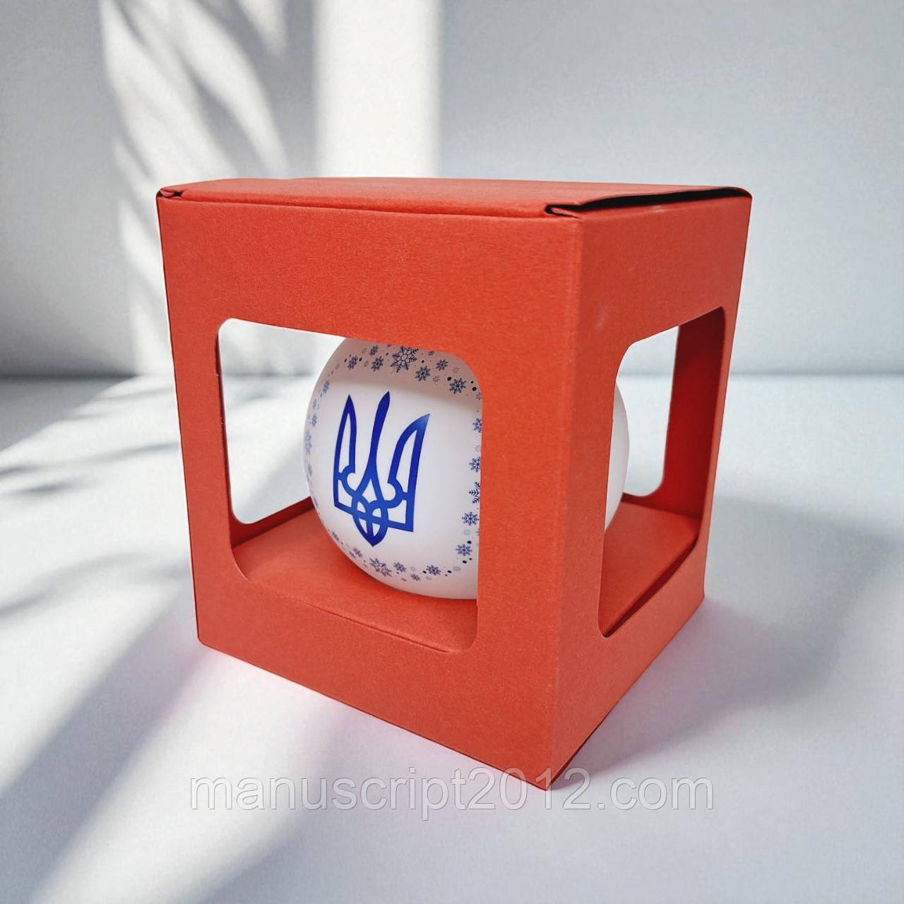 Коробка для новорічної кулі (діаметр кулі 80мм.) червона