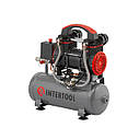 Компресор 9 л, 0.75 кВт, 220 В, 8 aтм, 200 л/хв, 2800 об/хв, безмасляний, 2 циліндра INTERTOOL PT-0015, фото 2