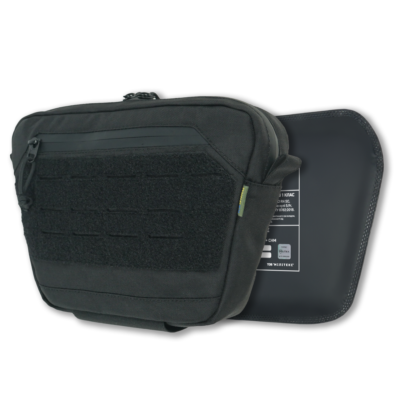 Сумка-напашник XL з балістичним пакетом 1 клас захисту Kiborg GU Сordura Black, фото 1