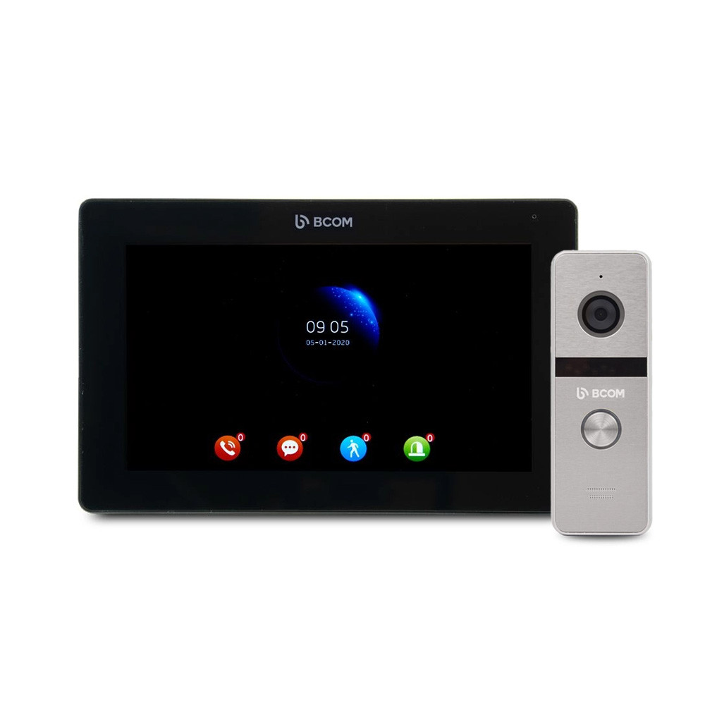 Комплект відеодомофона BCOM BT-400FHD Silver+BCOM BD-770FHD/T Black, фото 1