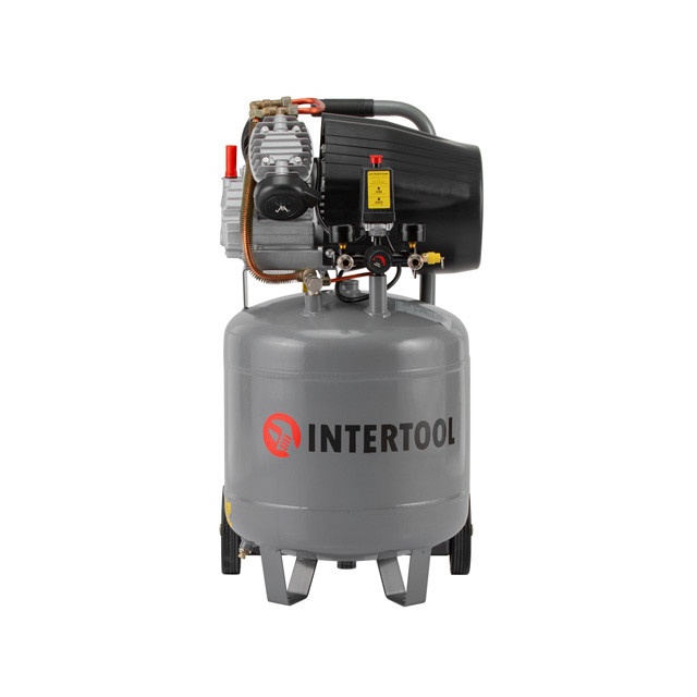 Компресор 80л, вертикальний, 2.2 кВт, 220 В, 8 aтм, 354 л/хв. 2 циліндри INTERTOOL PT-0018, фото 1
