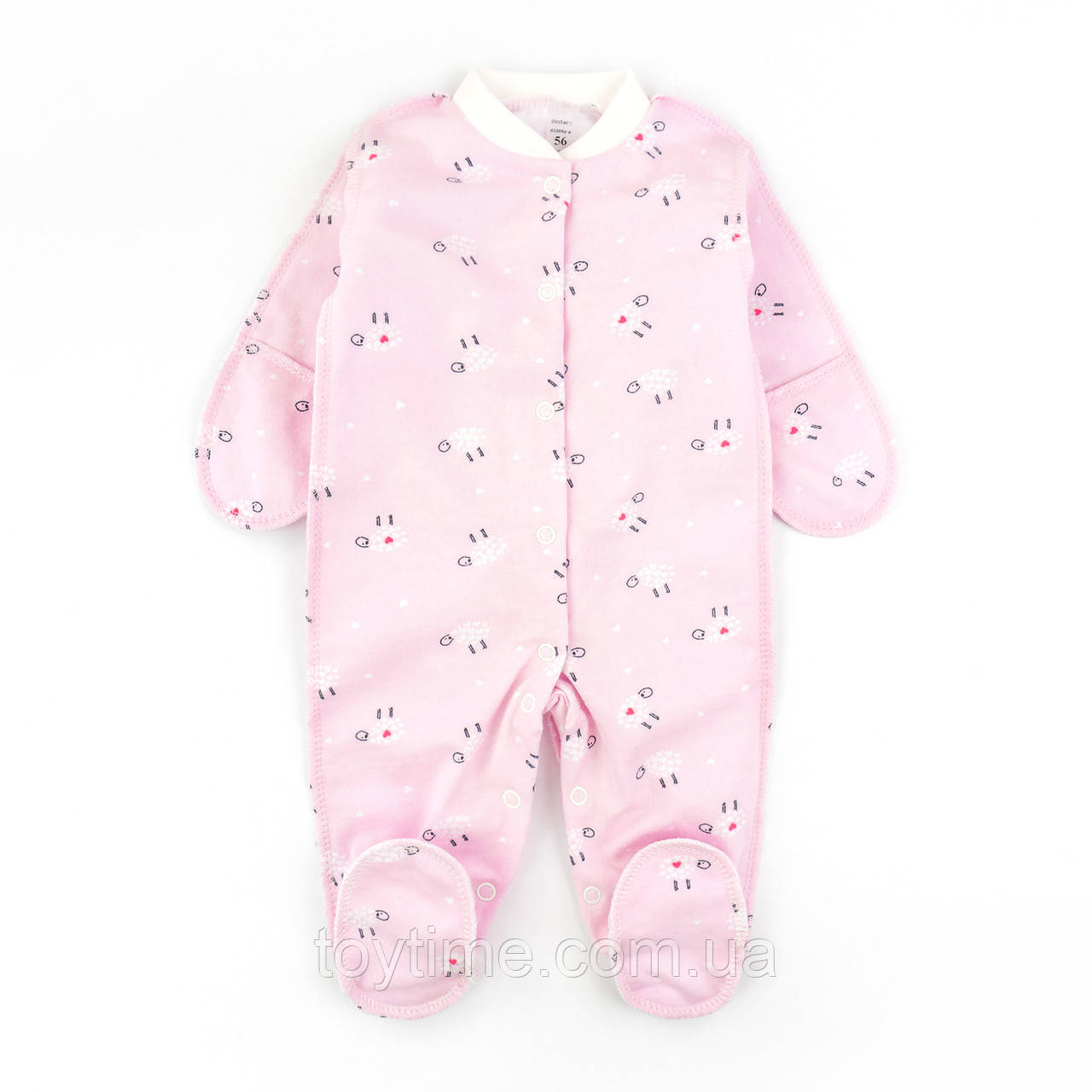 Чоловічок ясельний для дівчаток на кнопках з овечками Curly cute, фото 1