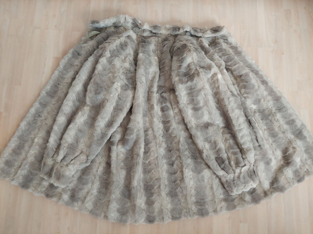 Гарний оригінальний норковий кожушок автоледі з натуральної сіро-блакитної норки розмір 48 50, фото 1