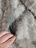 Гарний оригінальний норковий кожушок автоледі з натуральної сіро-блакитної норки розмір 48 50, фото 6