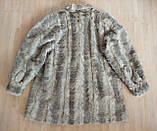 Гарний оригінальний норковий кожушок автоледі з натуральної сіро-блакитної норки розмір 48 50, фото 7