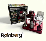 Заглибний блендер Rainberg RB-2293 6в1 багатофункціональний блендер-подрібнювач із підставкою 1200 Вт Червоний, фото 2