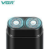 Електрична чоловіча бритва для бороди VGR V-341 Роторна акумуляторна електробритва для гоління Чорна 5 Вт, фото 2