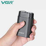 Електрична чоловіча бритва для бороди VGR V-341 Роторна акумуляторна електробритва для гоління Чорна 5 Вт, фото 4