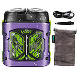 Електробритва акумуляторна VGR V-344 Роторна 8000 RPM Вологозахист IPX6 Фіолетовий, фото 2