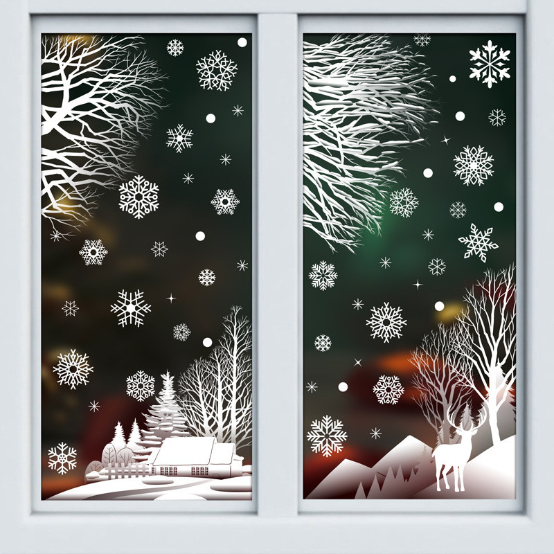 Новорічний декор для вікон та дзеркал Christmas Window Stickers (BQ 444+445), фото 1